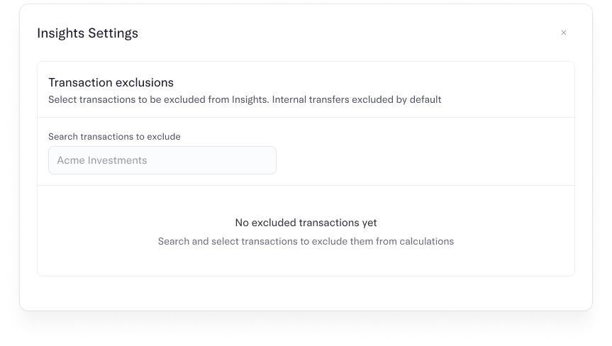 Insights Settings page