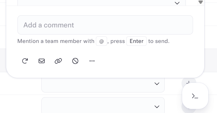 Cancel icon on the transactions details panel